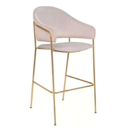 Chaise de bar à structure en métal doré