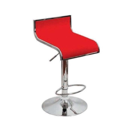 Kırmızı Fiberli Metal Bar Sandalyesi Kırmızı Fiberli Metal Bar Sandalyesi