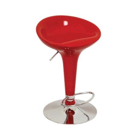 Red Fiber Metal Bar Chair