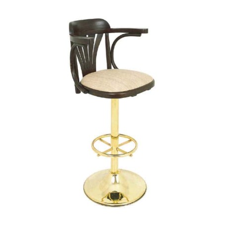 Yellow Upholstered Leg Thonet Bar Chair