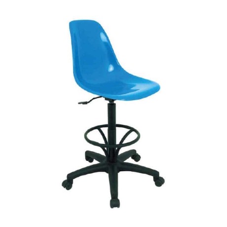 Blue Fiber Seated Bar Chair