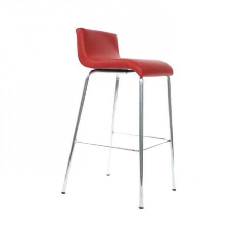 Poliüretan Süngerli Kırmızı Metal Bar Sandalyesi