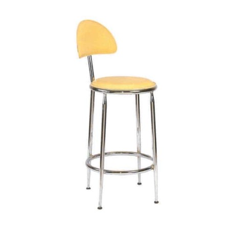 Yellow Leather Upholstered with Chrome Frame Yellow Leather Upholstered with Chrome Frame