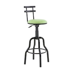 Зелен кожен тапициран бюро / секретарски стол с черни тръбни крака Зелен кожен тапициран бюро / секретарски стол с черни тръбни крака