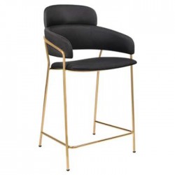 Black Leather Covered Metal Bar Chair Manufacturing