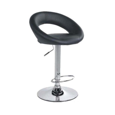 Black Leather Shock Absorber Kitchen Bar Chair