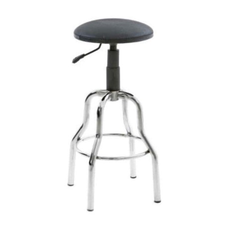 Black Leather Pipe-Leg Shock Absorber Secretary Chair