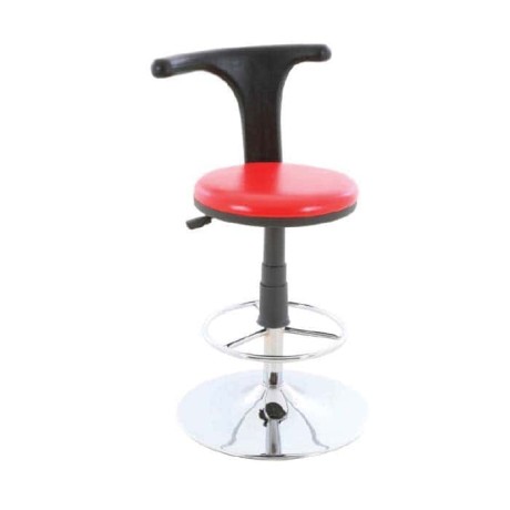 Black Red Upholstered Banko Bar Chair