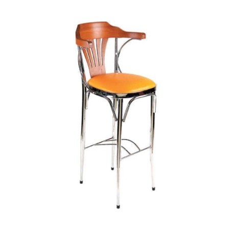 Chrome Frame Thonet Arm Bar Chair