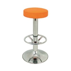 Оранжев кожен тапициран гипсиран бар стол