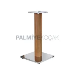 Base carrée en bois et métal