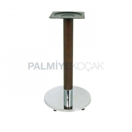 Round Stainless Steel Wooden Leg Metal Table Leg