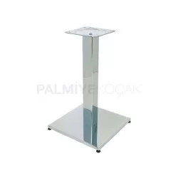 38x38 Cm Kare Tabanli Paslanmaz Metal Masa Ayagi