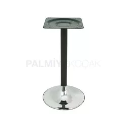 Pied de table en métal à patte tournée en bois plâtré argenté