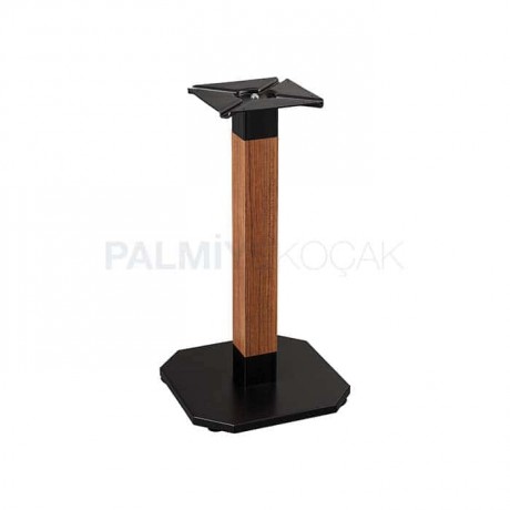 Black Painted Square Base Wooden Body Cafe Table Leg