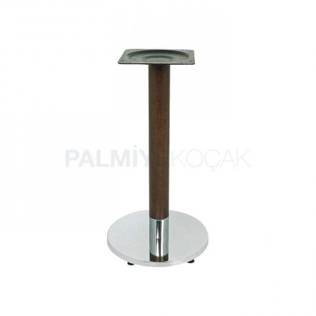 Round Stainless Steel Wooden Table Leg