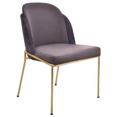 Light Anthracite Gold Metal Leg Modern Armless Chair