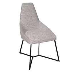 Chaise en métal à motif tissé blanc