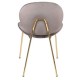 Gray Fabric Covered Brass Leg Chair