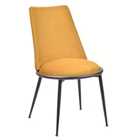 Hardal Renkli Kumaş Döşemeli Metal Sandalye Hardal Renkli Kumaş Döşemeli Metal Sandalye