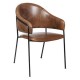 Metal Artificial Leather Upholstered Metal Chair