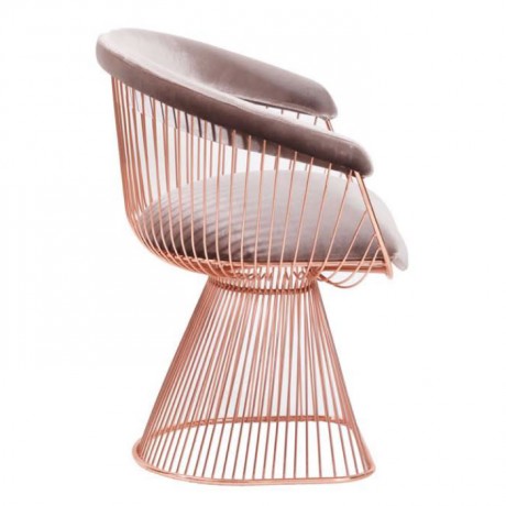 Modern Metal Chair with Oval Shape Metal Skeleton