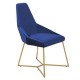 Parlement Blue Brass Metal Leg Chair