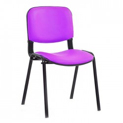 Pink Leather Black Painted Conference Chair