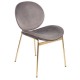 Modern Armless Metal Chair with Brass Legs