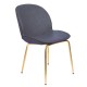 Modern Metal Chair with Brass Legs