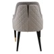 Black Wood Leg Gray Fabric Upholstered Baklava Patterned Back Surface Polyurethane Chair