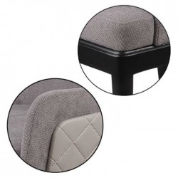 Black Wood Leg Gray Fabric Upholstered Baklava Patterned Back Surface Polyurethane Chair
