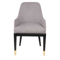 Black Wood Leg Gray Fabric Upholstered Baklava Patterned Back Surface Polyurethane Chair Black Wood Leg Gray Fabric Upholstered Baklava Patterned Back Surface Polyurethane Chair