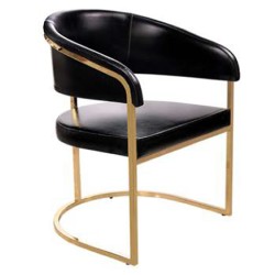 Black Leather Covered Metal Chair