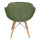 Green Fabric Upholstered Retro Leg Modern Chair