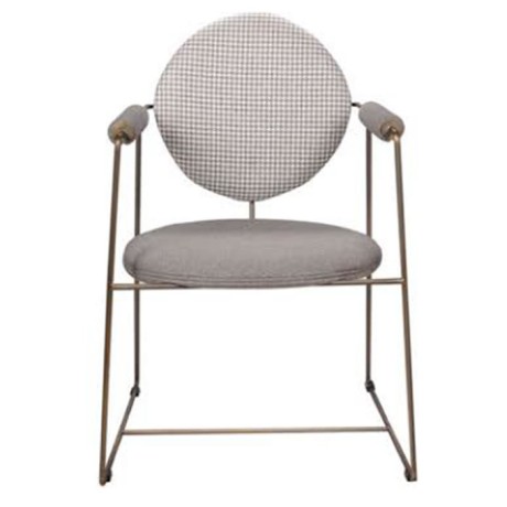 Oval Backrest Metal Skeleton Chair