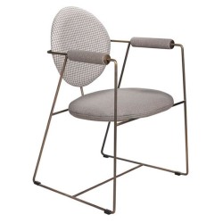 Стол с метална конструкция с кръгла облегалка