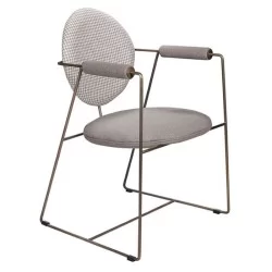 Yuvarlak Sırt Dayamalı Metal İskeletli Sandalye