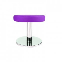 Leather Upholstered Round Metal Stool
