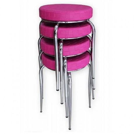 Pink Nested Metal Stool