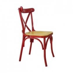 Red Painted Metal Thonet Chair