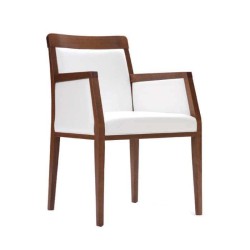 Antique White Upholstered Restaurant Arm Chair  Antique White Upholstered Restaurant Arm Chair