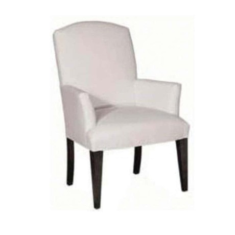 White Leather Upholstered Black Painted Hotel Restaurant Chair