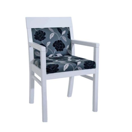 Modern Chair with White Lacquered Black Fabric