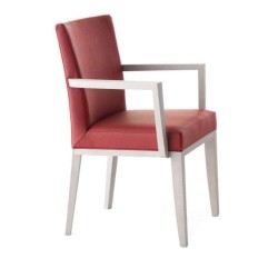 Bordeaux Leather White Lacquered Arm Chair Bordeaux Leather White Lacquered Arm Chair