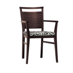 Стол за ресторант от орехово боядисано дърво Стол за ресторант от орехово боядисано дърво