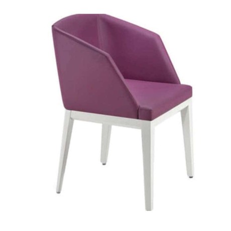 Fusia Colored White Painted Chair