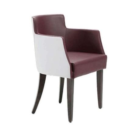 Brown White Leather Upholstered Arm Chair Brown White Leather Upholstered Arm Chair