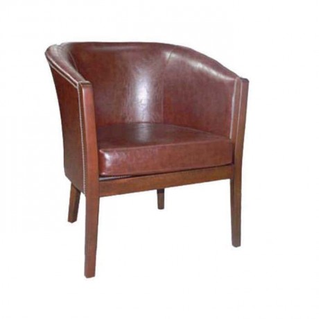 Brown Leather Hotel Arm Chair