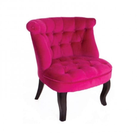 Quilted Fusia Velvet Fabric Upholstered Chair